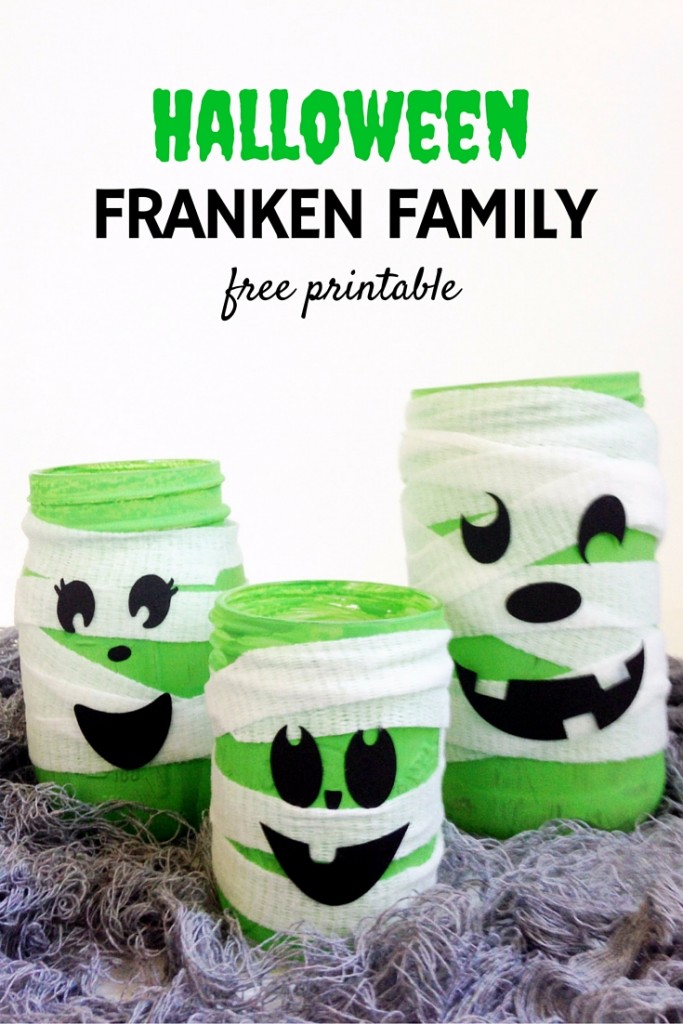 Want an easy Halloween craft? Try this Mason jar Franken family for a cute decoration that's simple to make!
