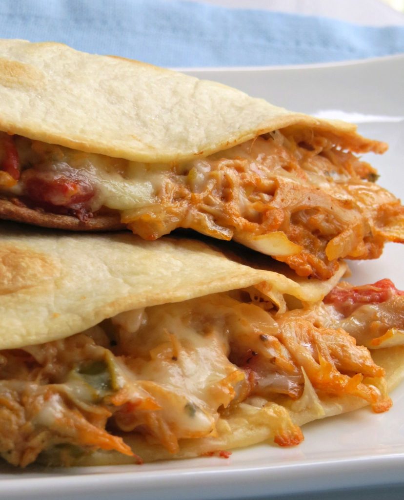 Cheesy chicken quesadillas are one of the easiest leftover chicken recipes.