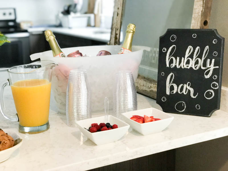 Bubbly Bar at a Noonday Collections Trunk Show Charcuterie Board Party