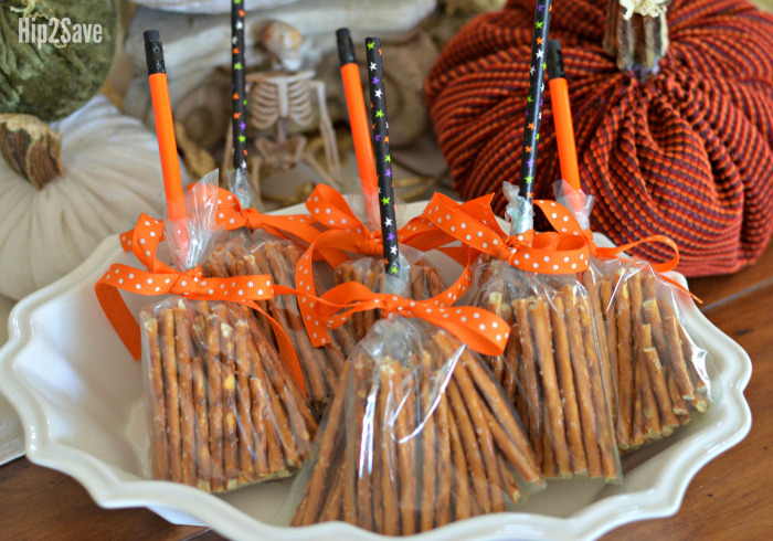 Check out these awesome Pretzel Broomsticks from Hip2Save! | 12 Terrific Halloween Treats by The Overwhelmed mommy